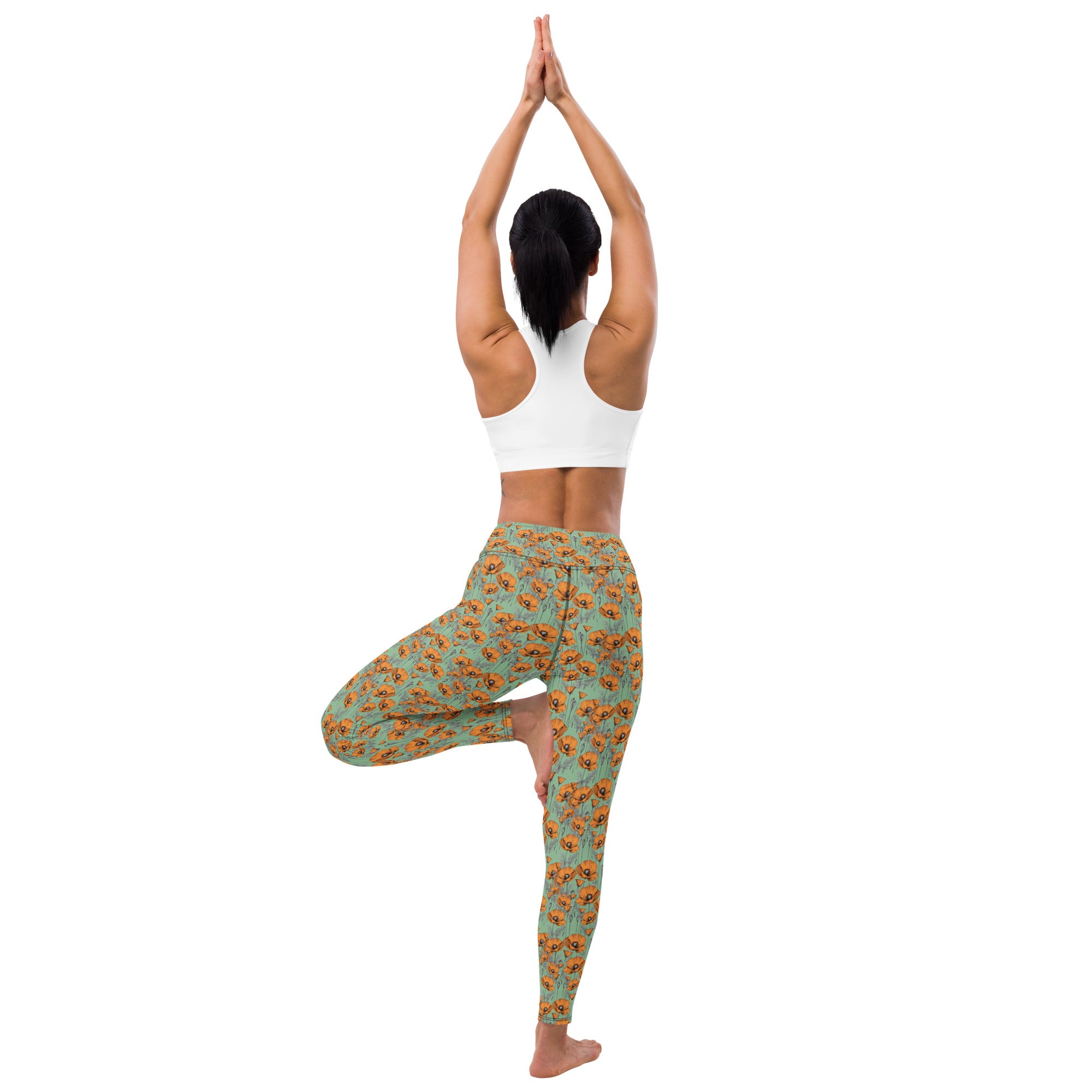Original California Poppies Yoga Leggings