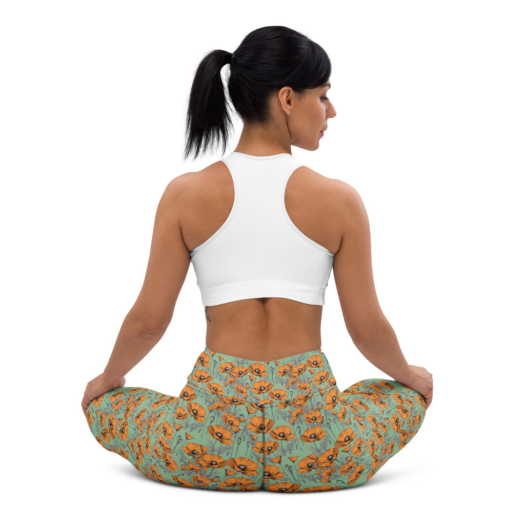 Original California Poppies Yoga Leggings