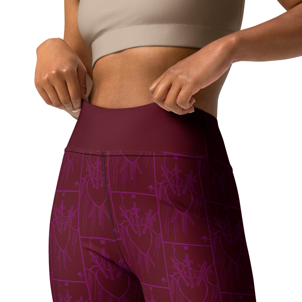 Three of Swords Tarot Card Yoga Leggings