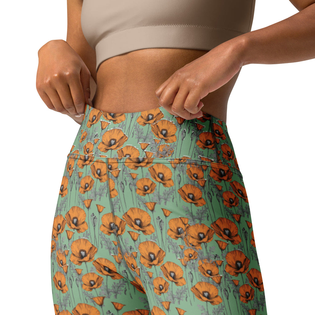 Original California Poppies Yoga Leggings