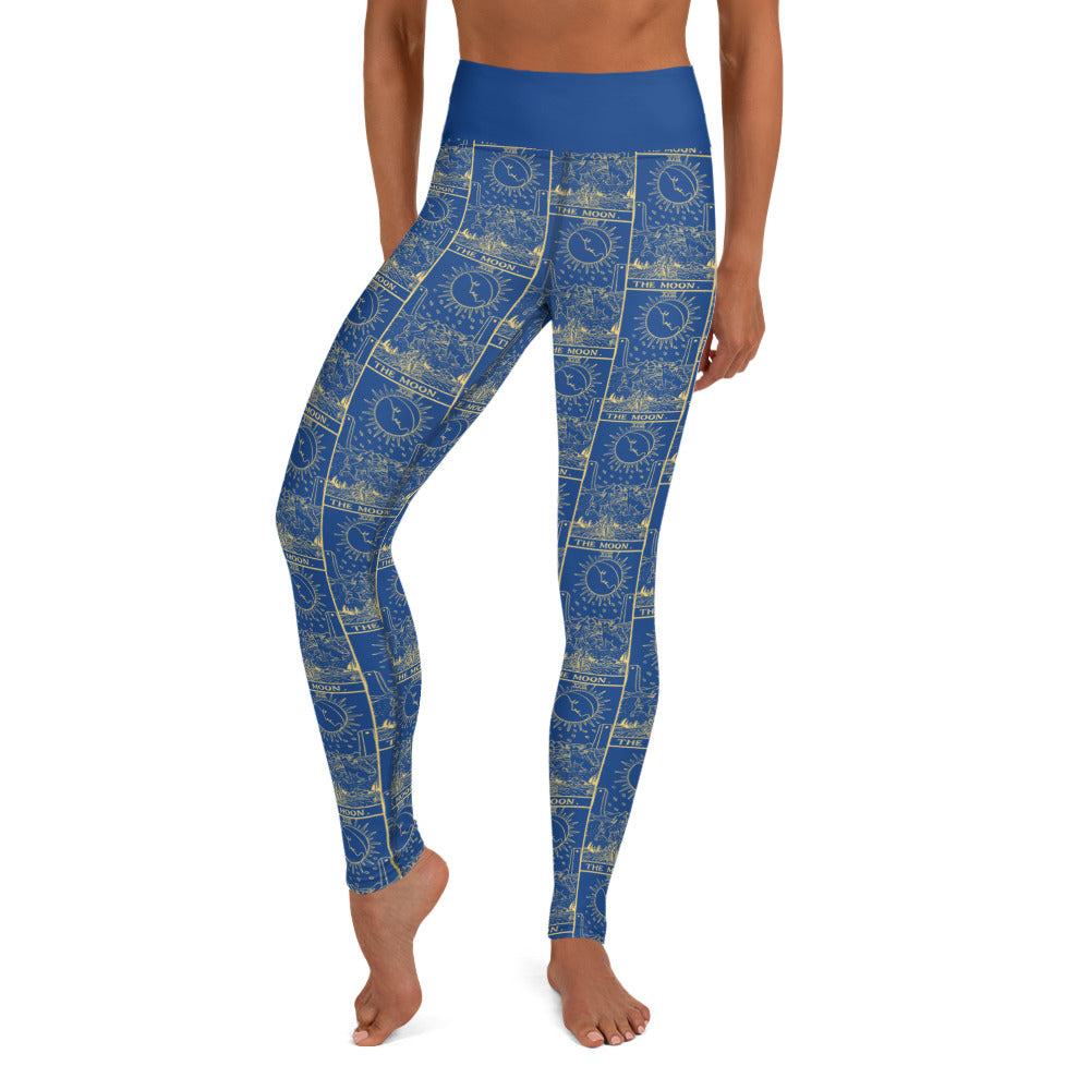 The Moon Tarot Card Yoga Leggings