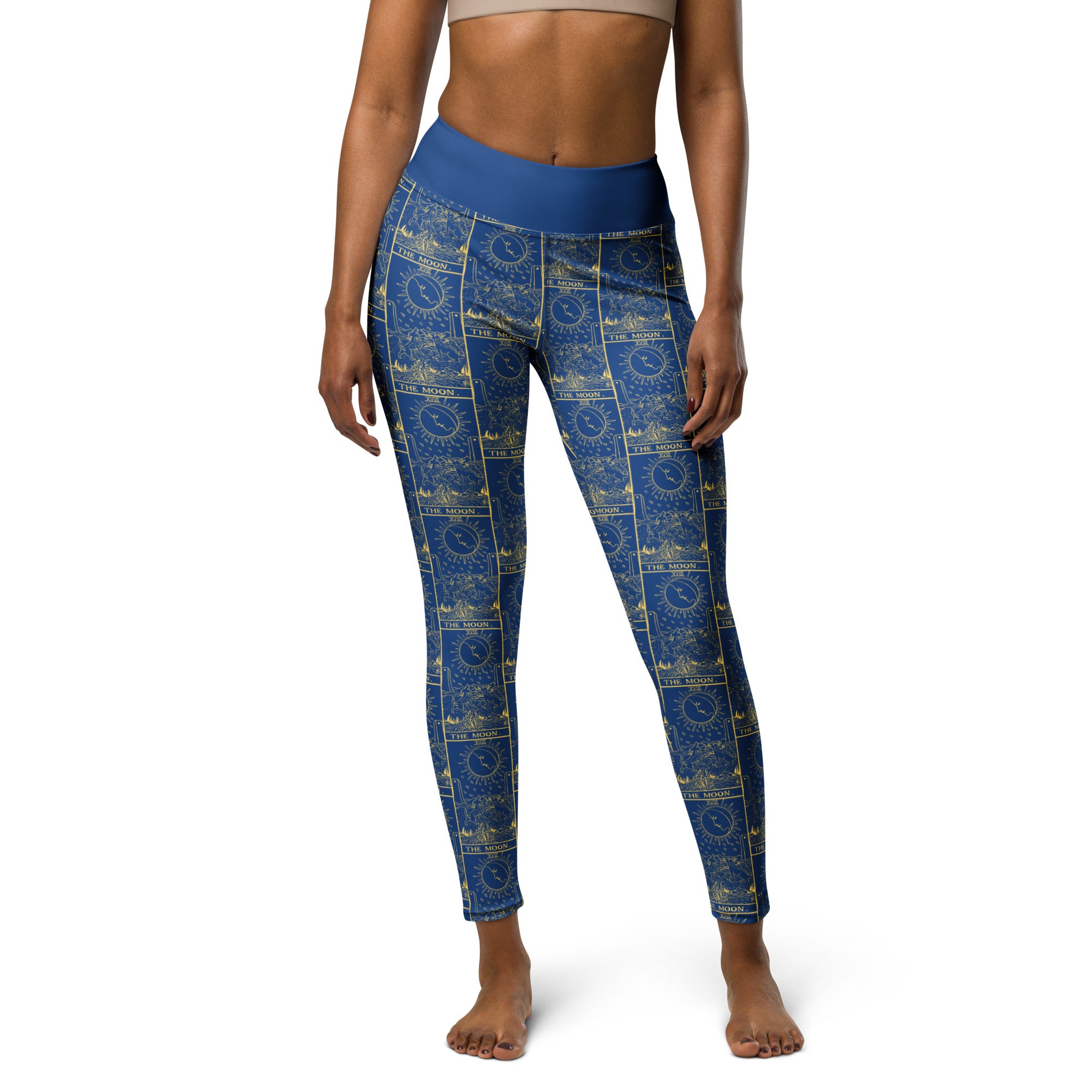 The Moon Tarot Card Yoga Leggings