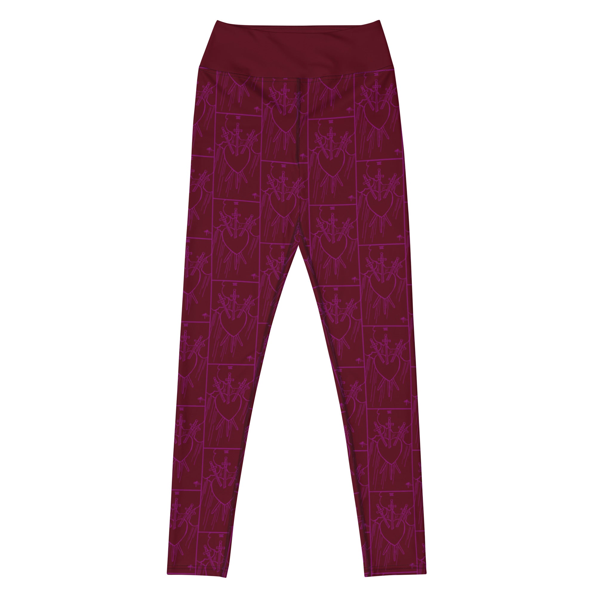 Three of Swords Tarot Card Yoga Leggings