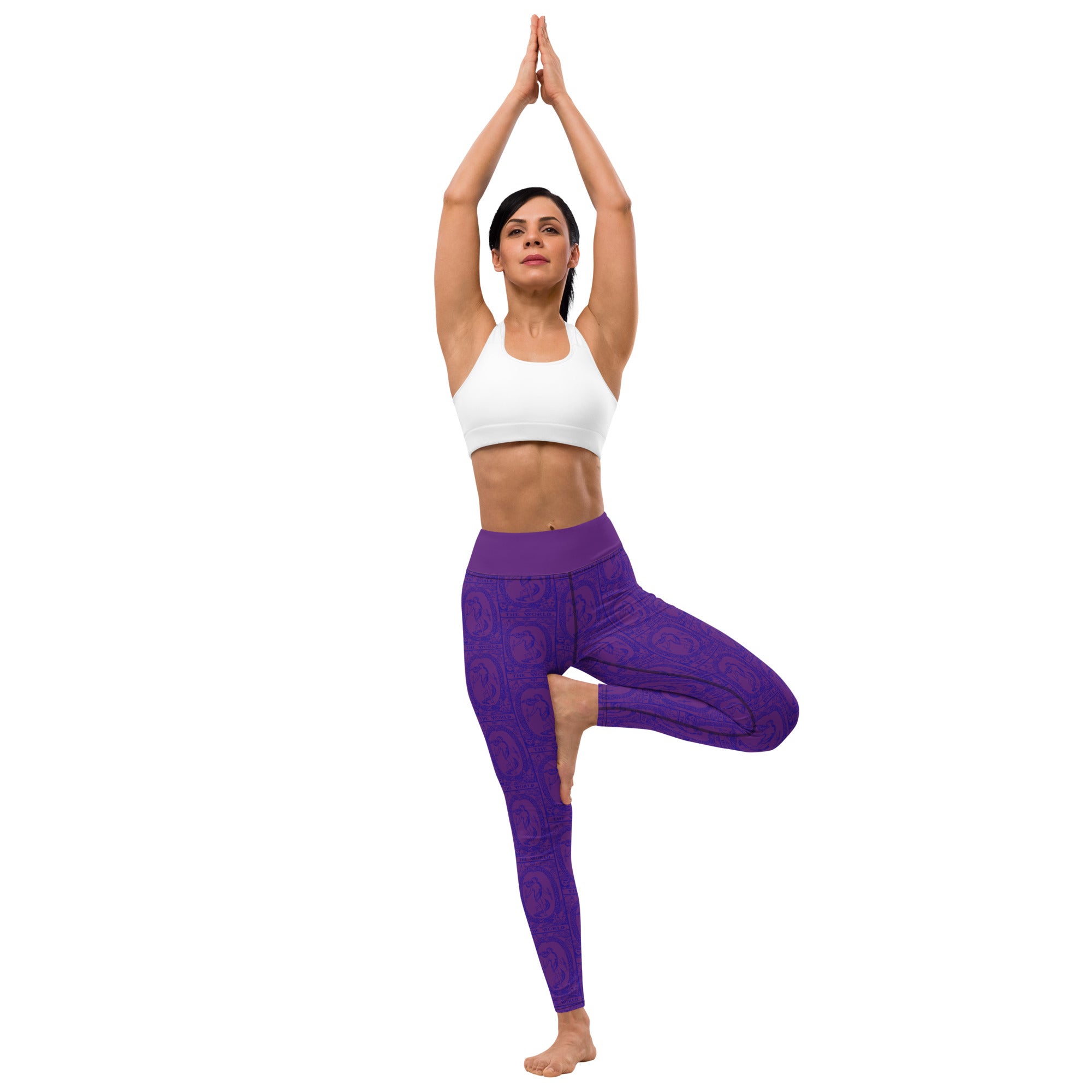 The World Tarot Card Yoga Leggings