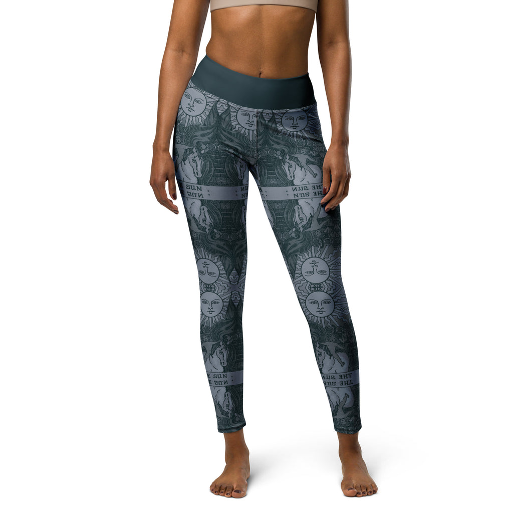 The Sun Tarot Card Yoga Leggings
