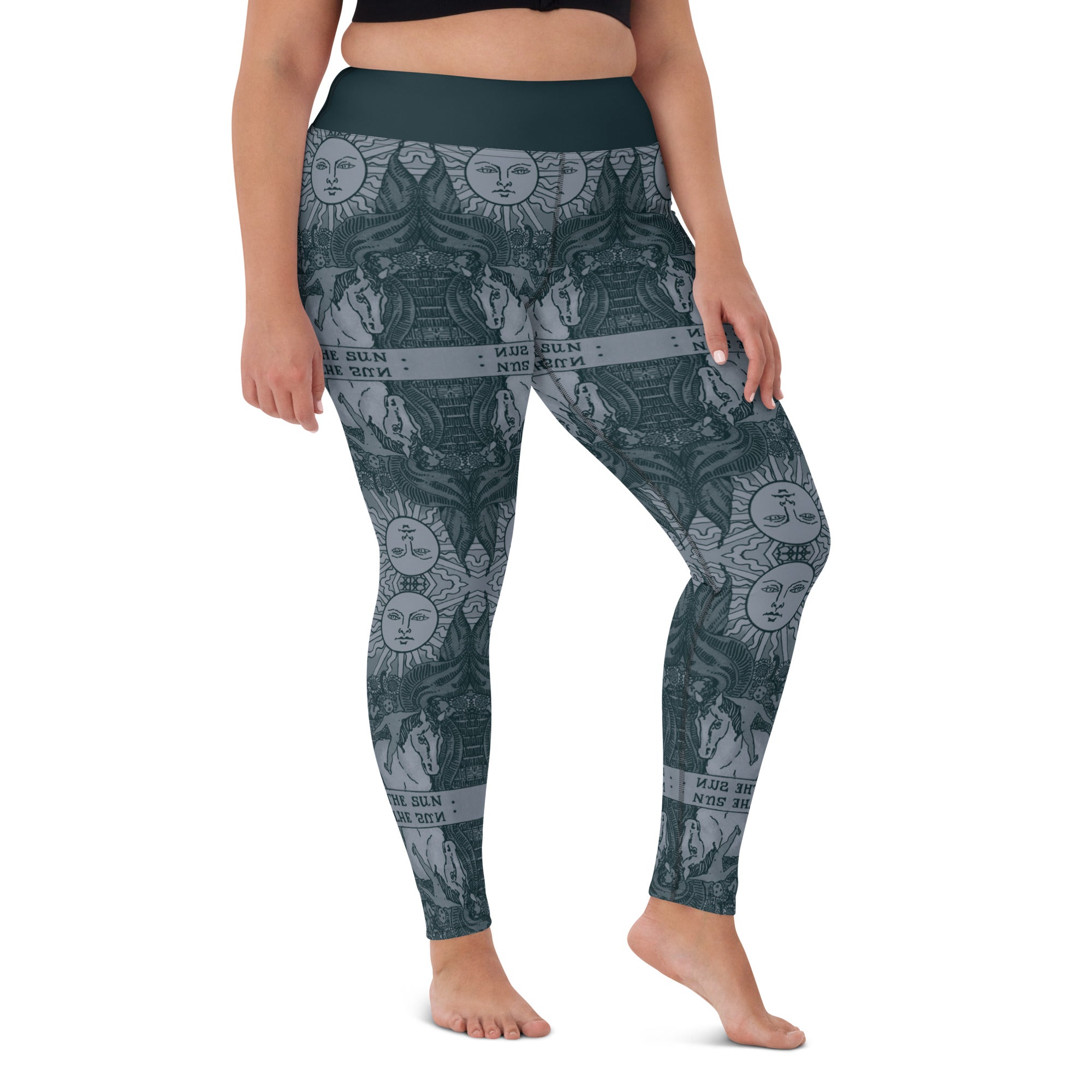The Sun Tarot Card Yoga Leggings
