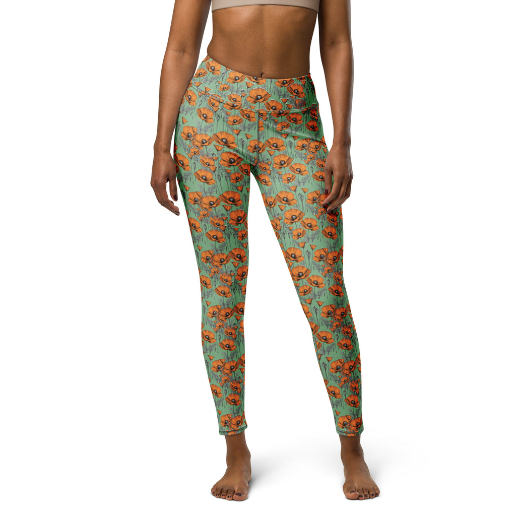 Original California Poppies Yoga Leggings