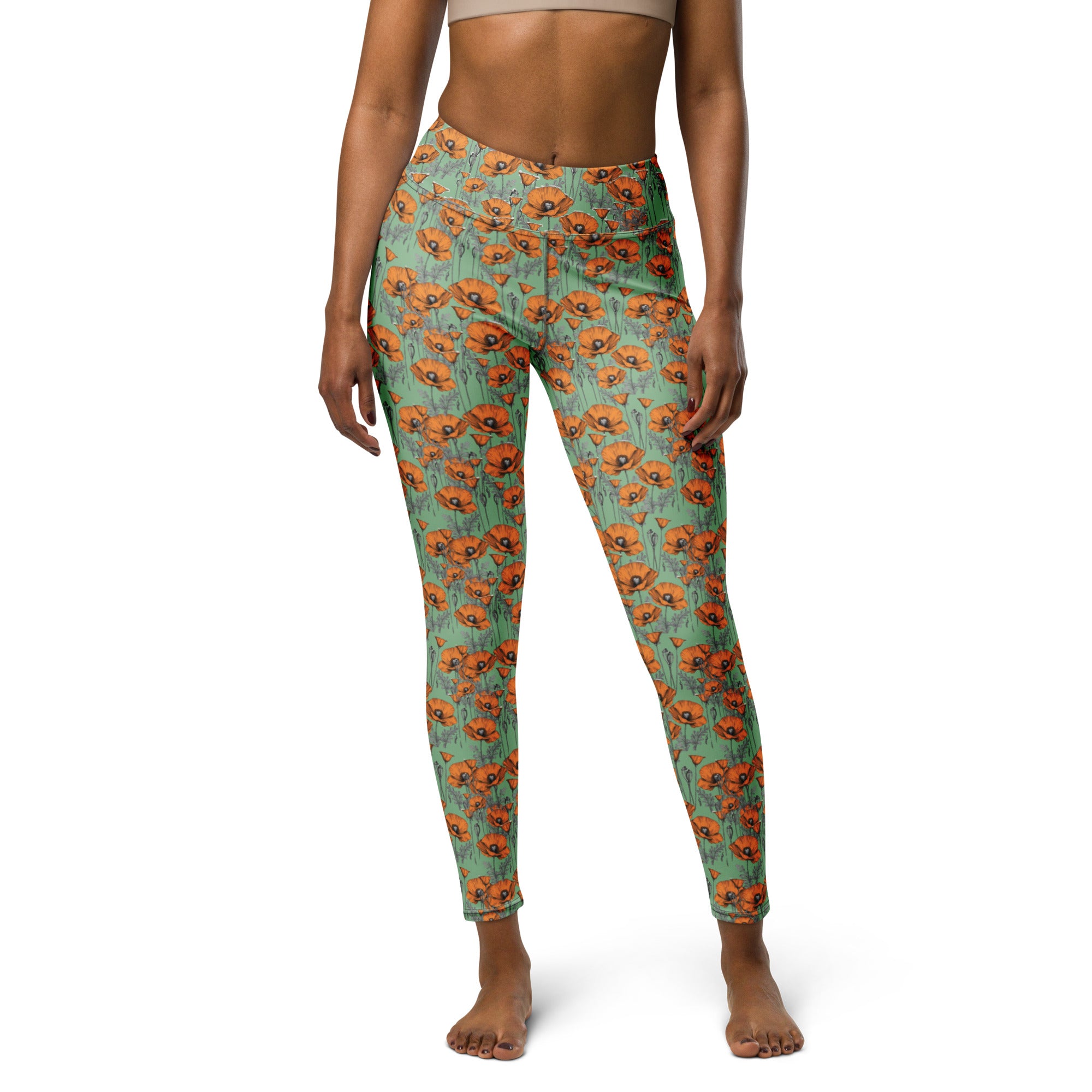 Original California Poppies Yoga Leggings