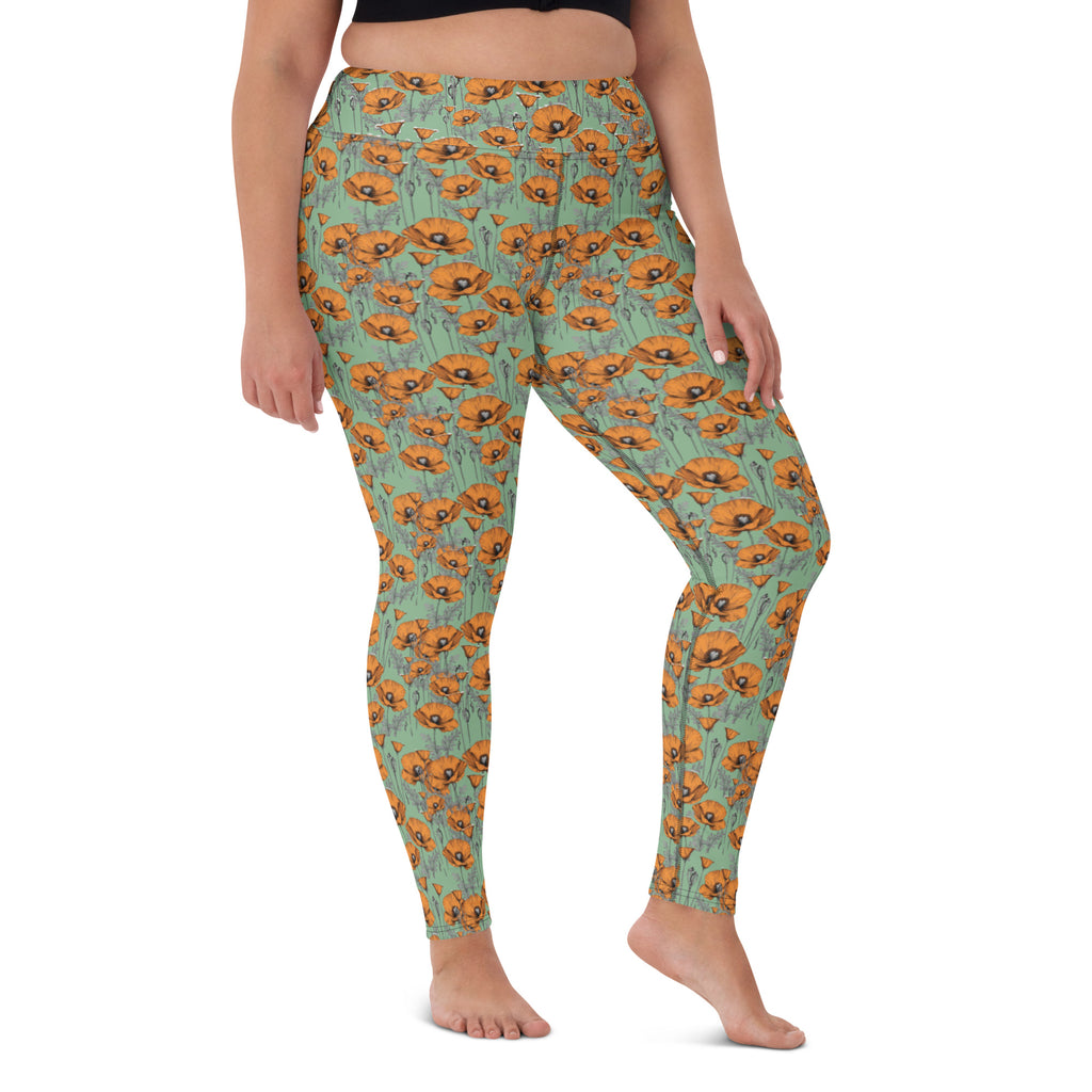 Original California Poppies Yoga Leggings