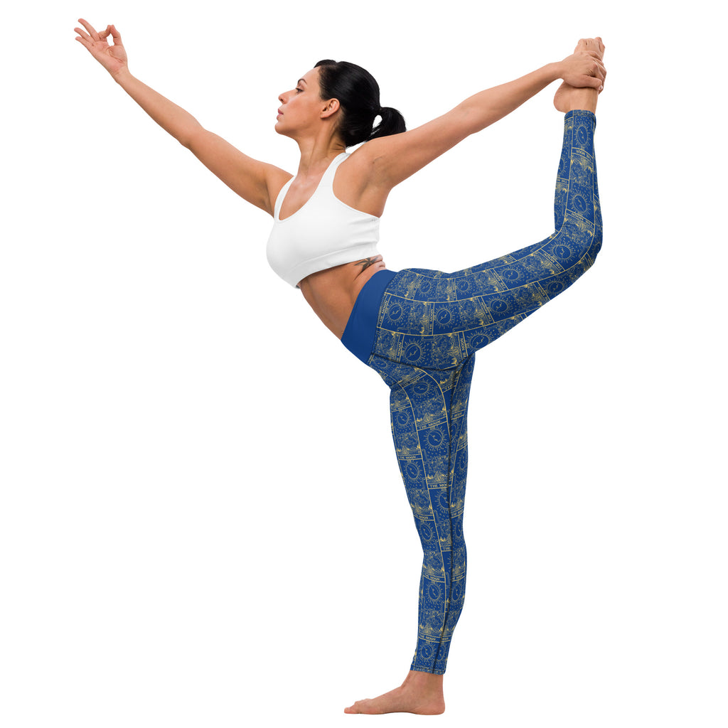 The Moon Tarot Card Yoga Leggings