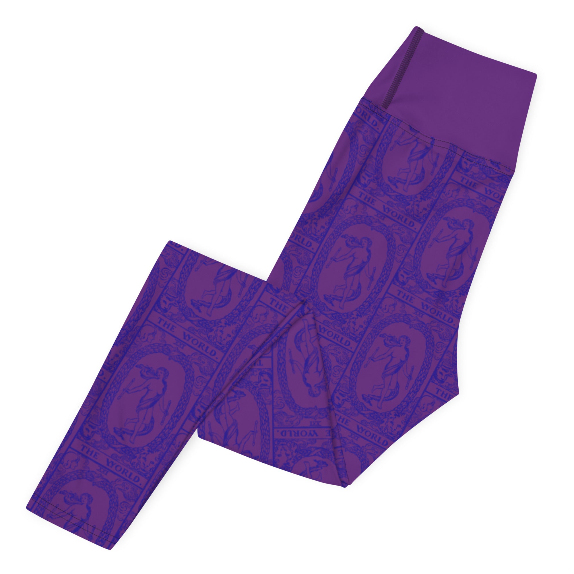 The World Tarot Card Yoga Leggings