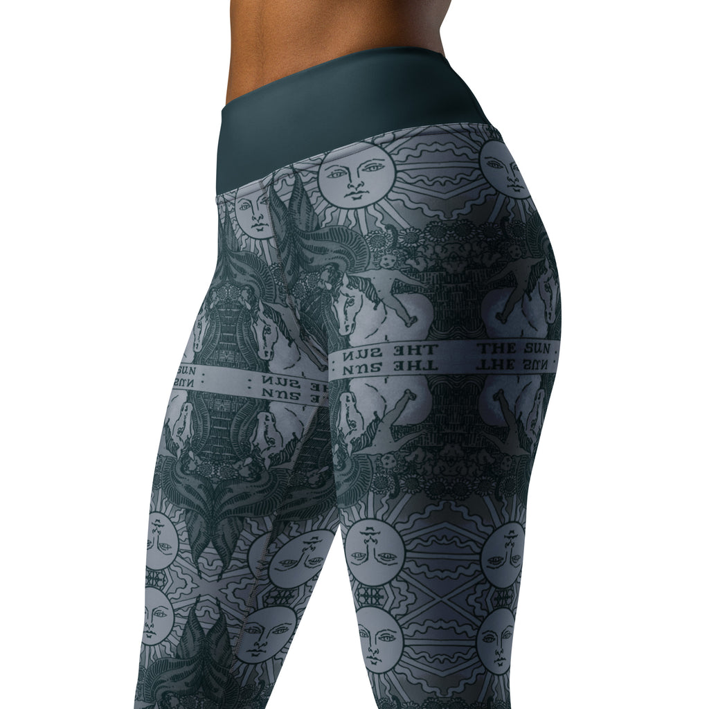 The Sun Tarot Card Yoga Leggings