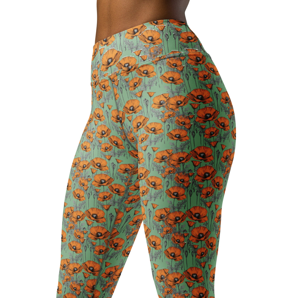 Original California Poppies Yoga Leggings