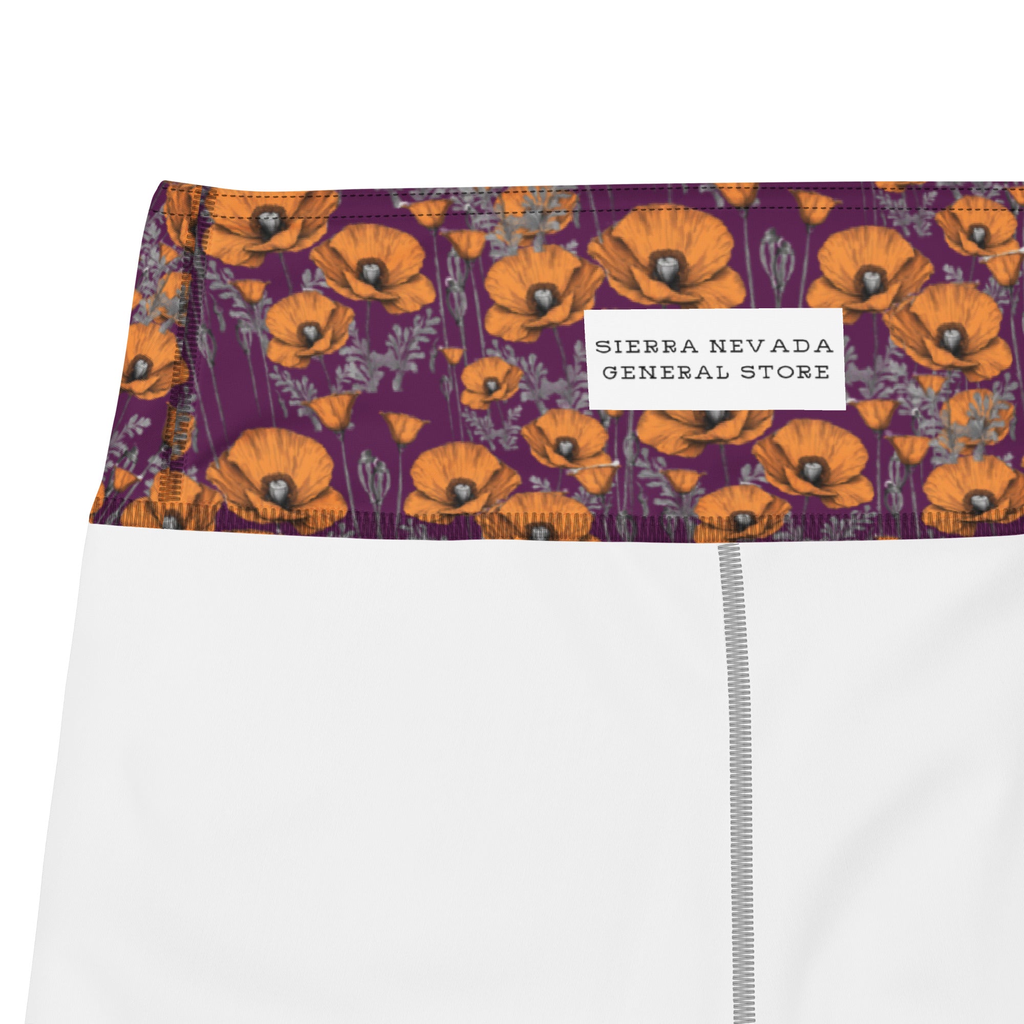 California Poppies Yoga Leggings - Purple