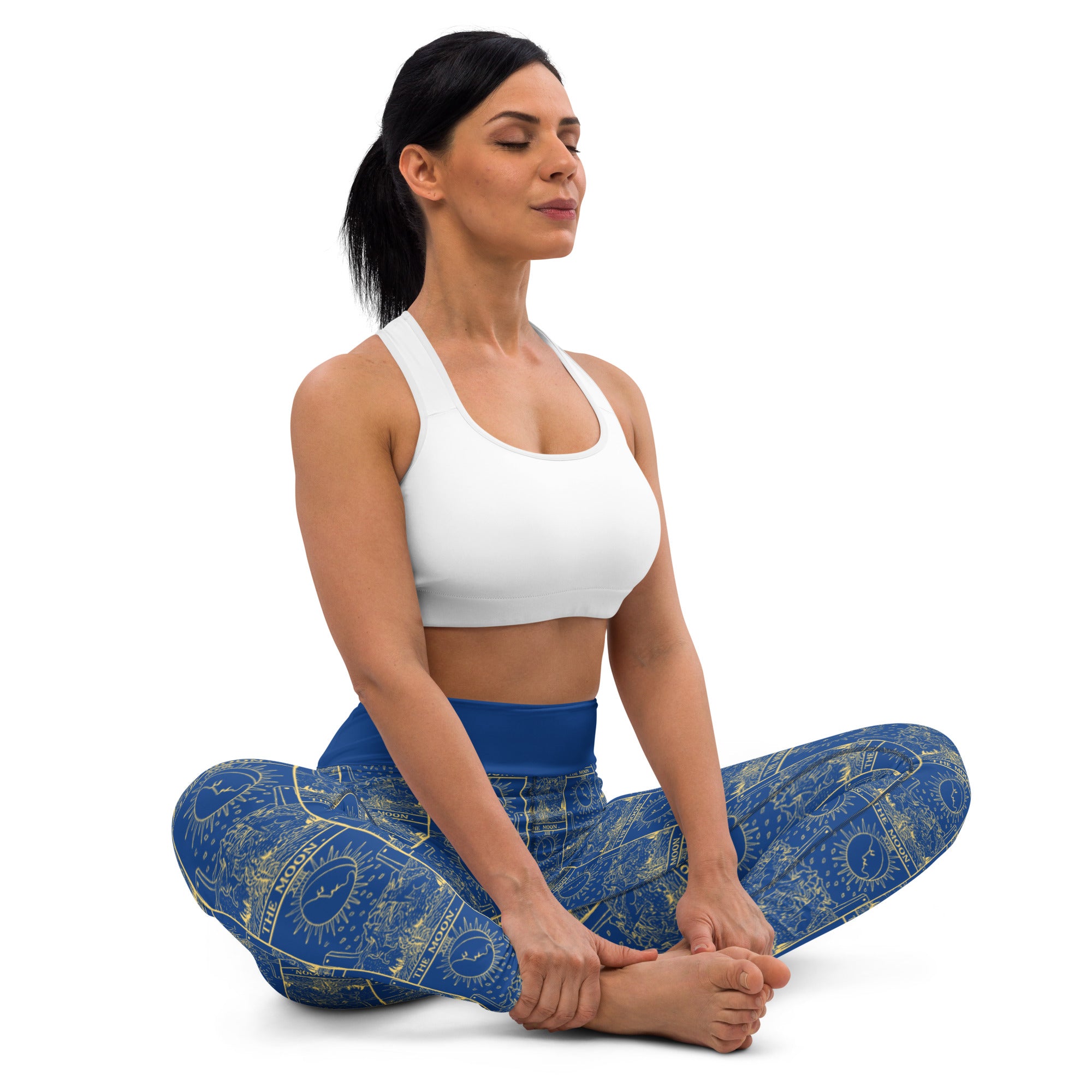 The Moon Tarot Card Yoga Leggings