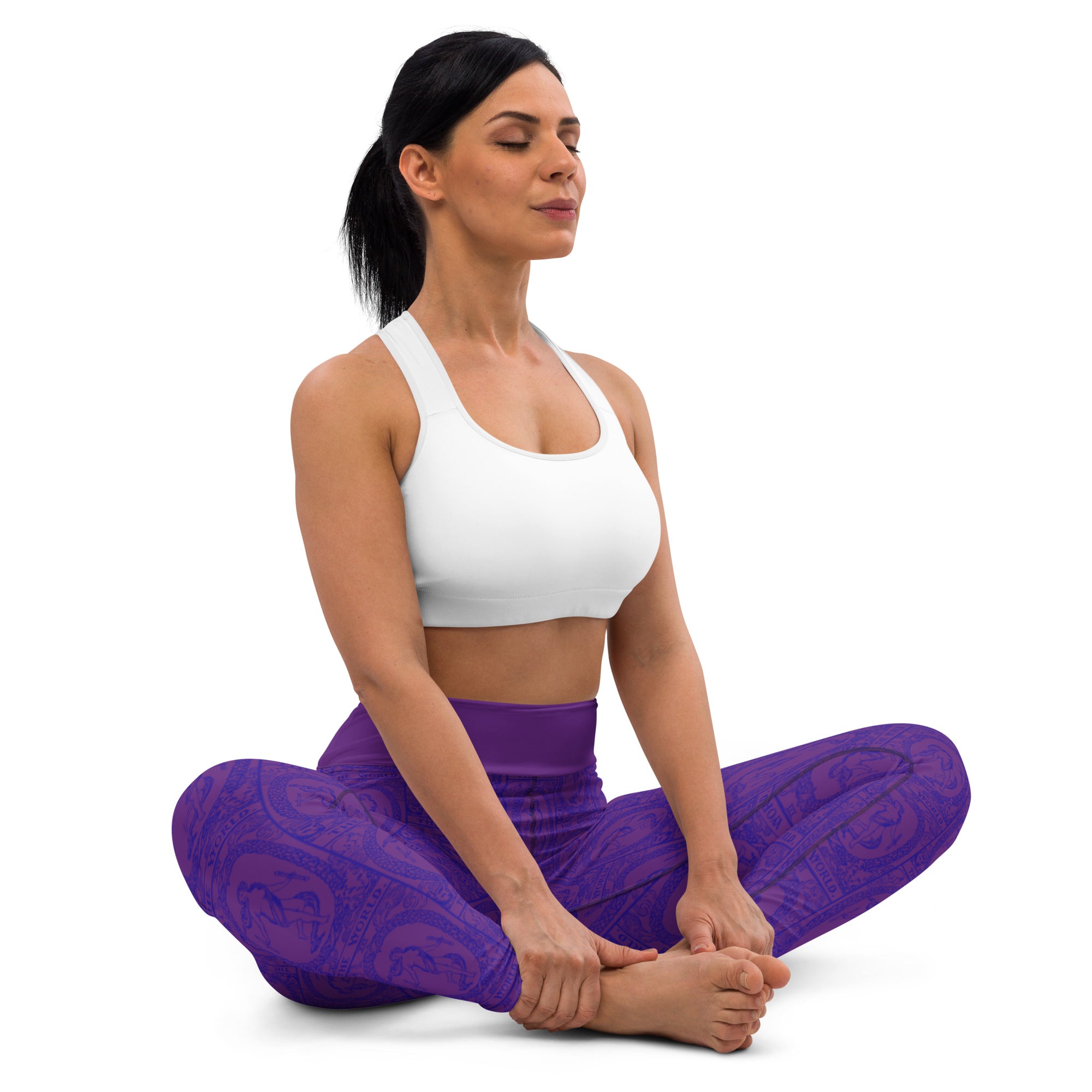 The World Tarot Card Yoga Leggings