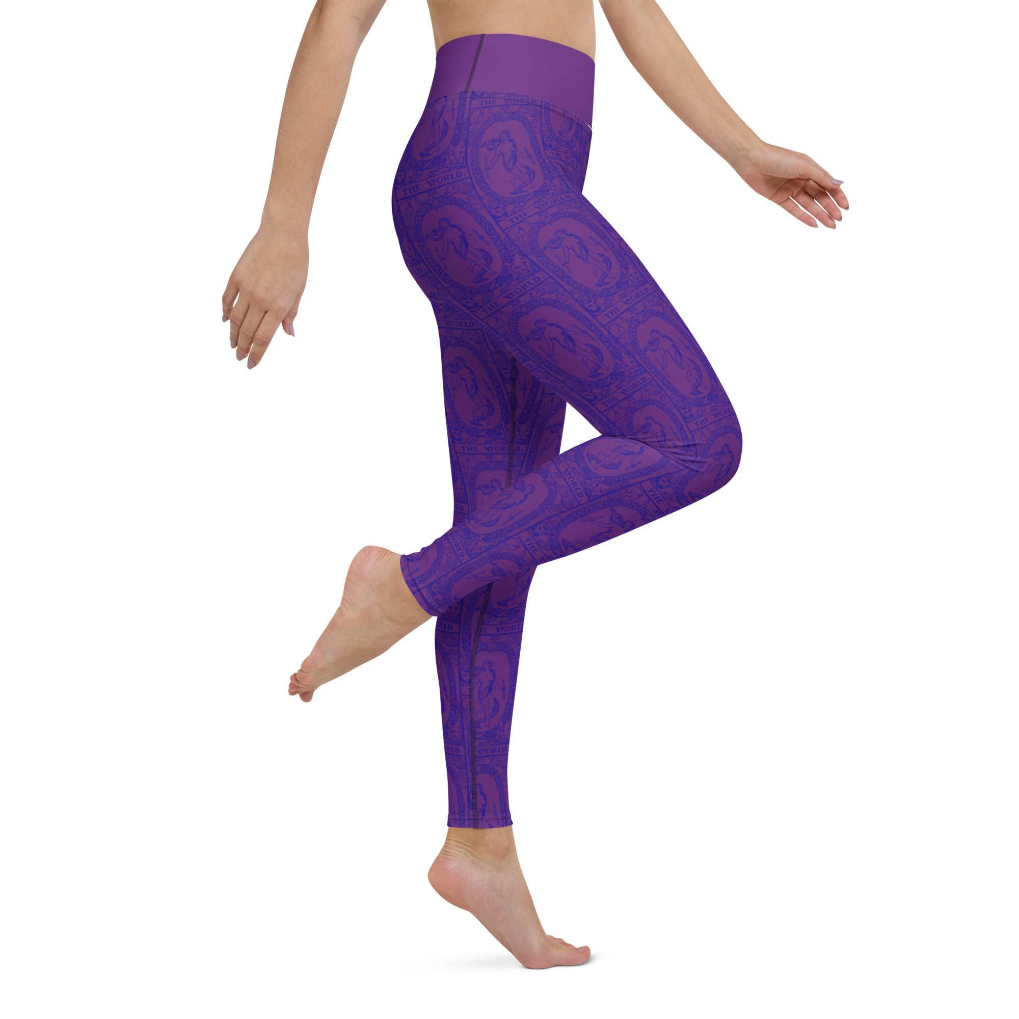 The World Tarot Card Yoga Leggings