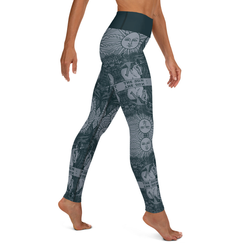 The Sun Tarot Card Yoga Leggings