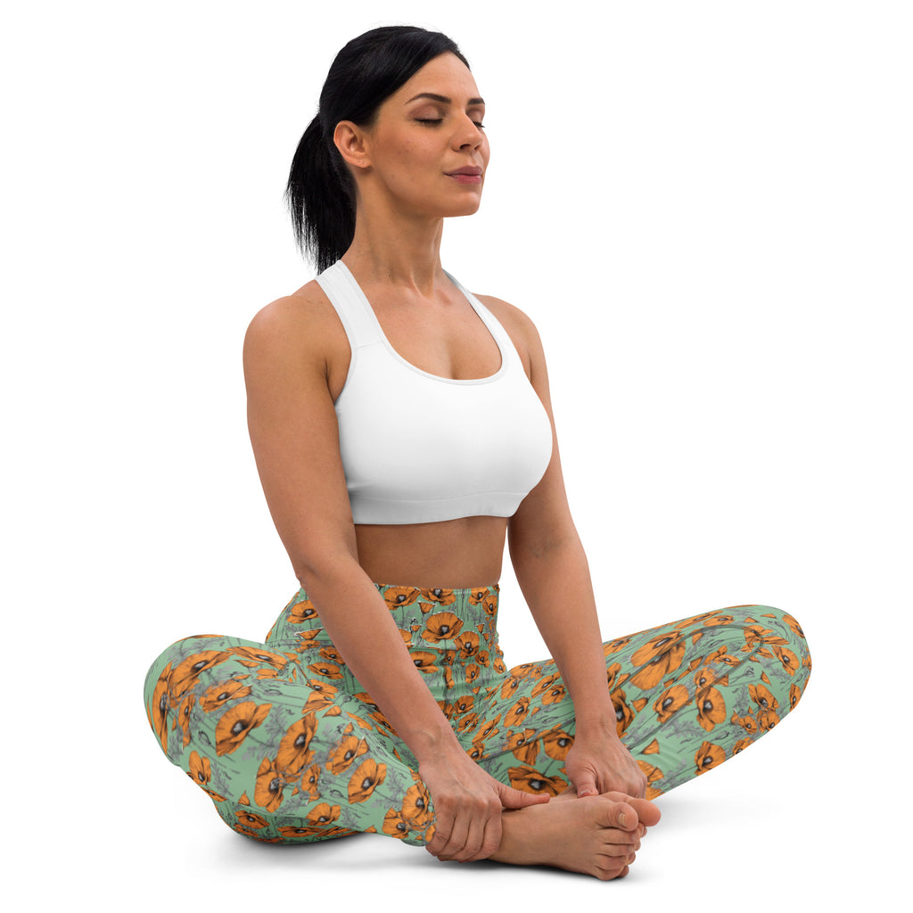 Original California Poppies Yoga Leggings