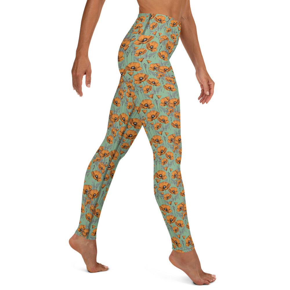 Original California Poppies Yoga Leggings