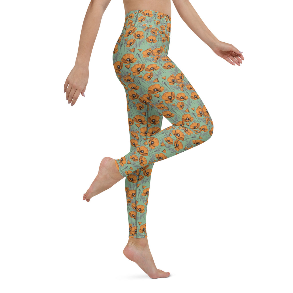 Original California Poppies Yoga Leggings