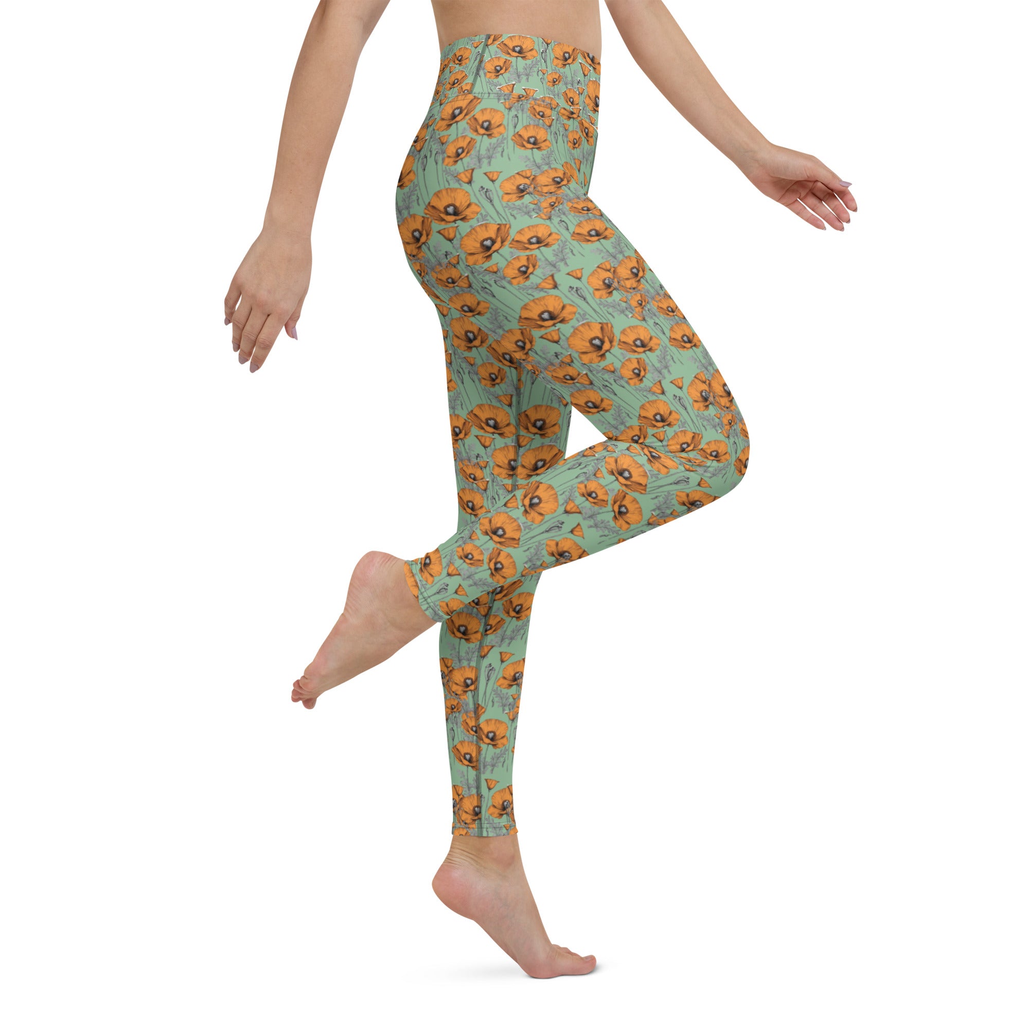 Original California Poppies Yoga Leggings