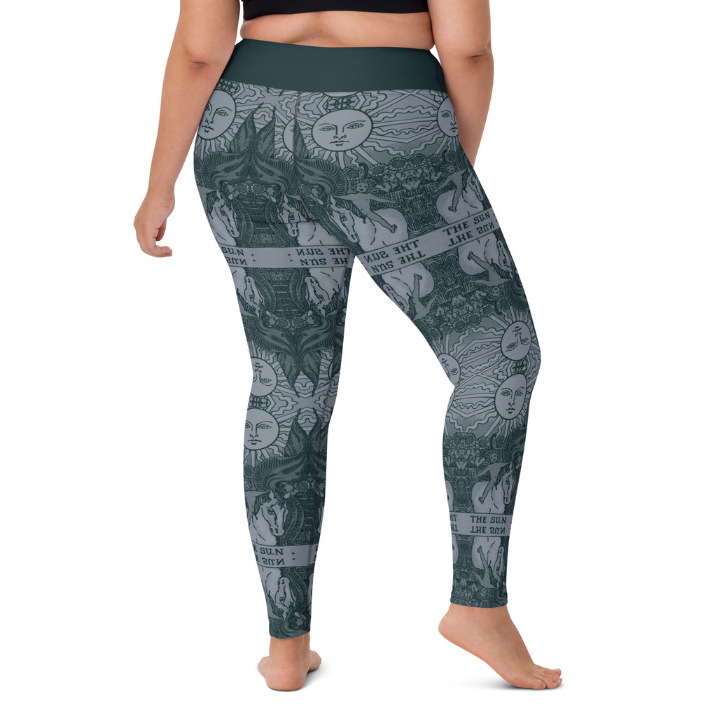 The Sun Tarot Card Yoga Leggings