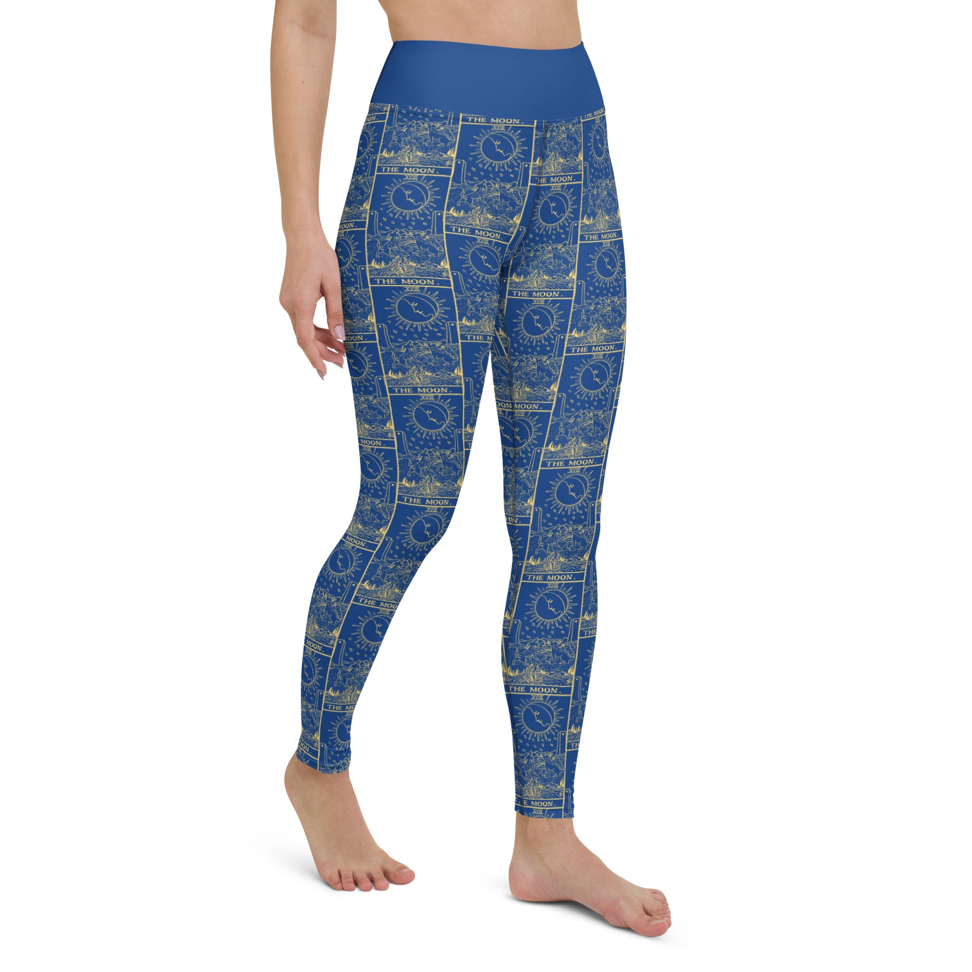 The Moon Tarot Card Yoga Leggings