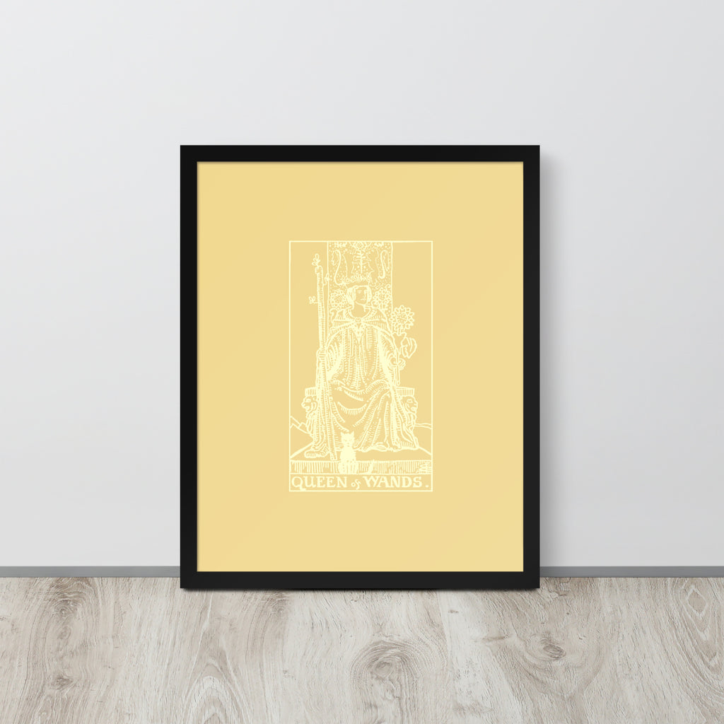 Queen of Wands Tarot Card, Framed 16x20 Print