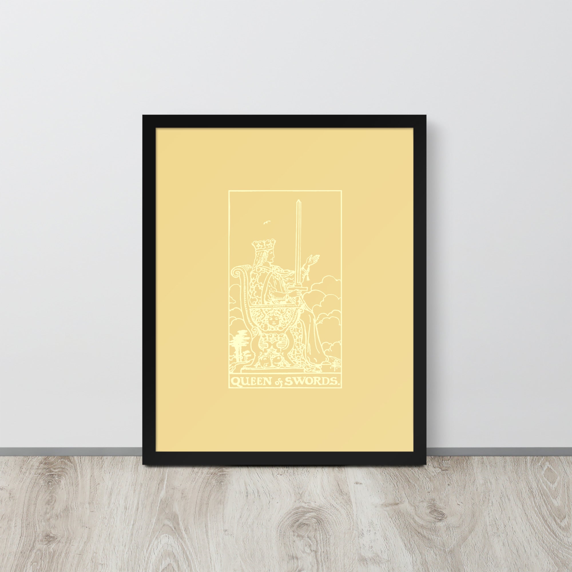 Queen of Swords Tarot Card, Framed 16x20 Print
