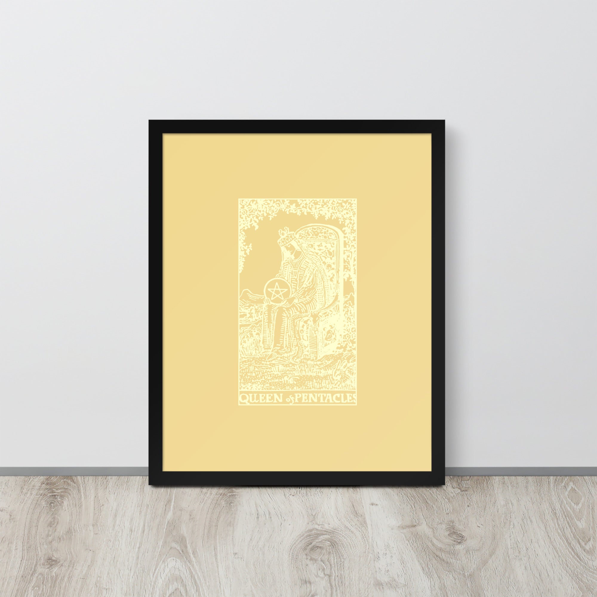 Queen of Pentacles Tarot Card, Framed 16x20 Print