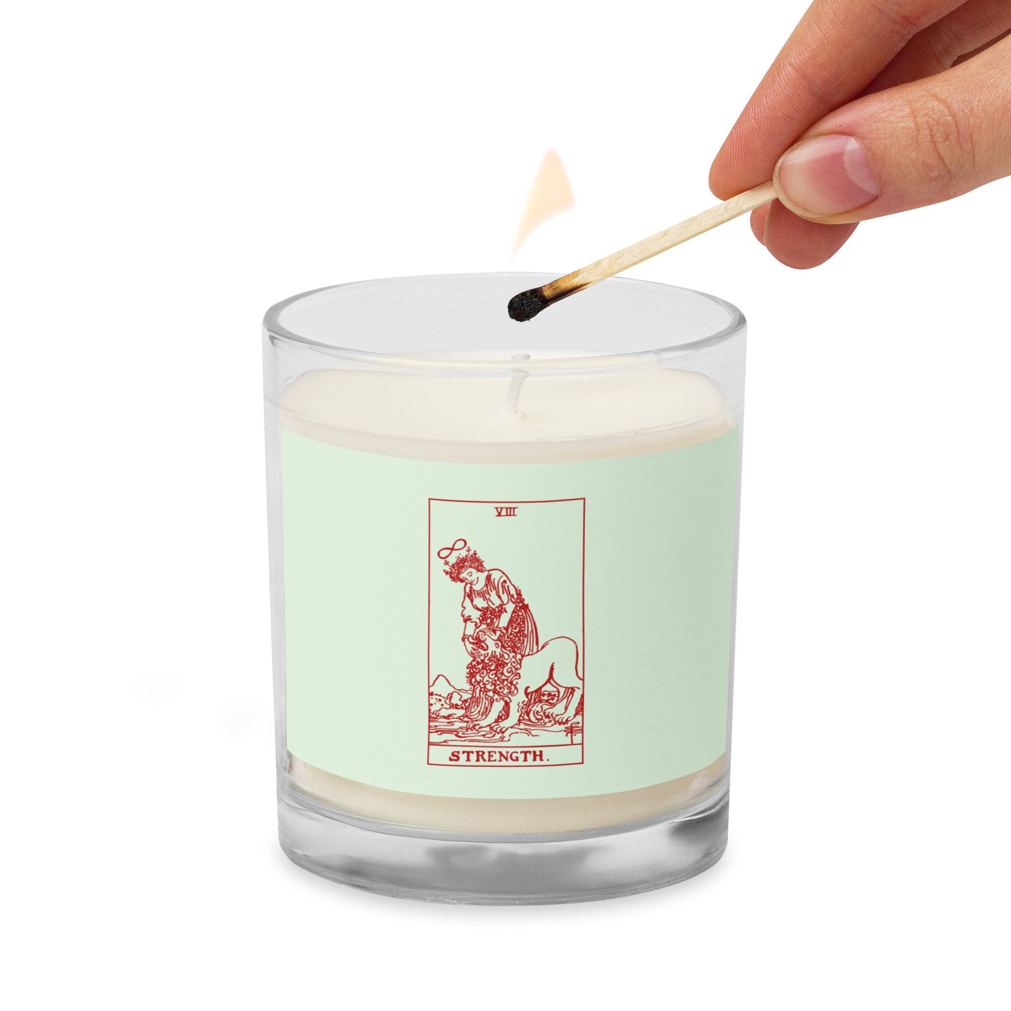 Strength Tarot Card Scentless Soy Candle