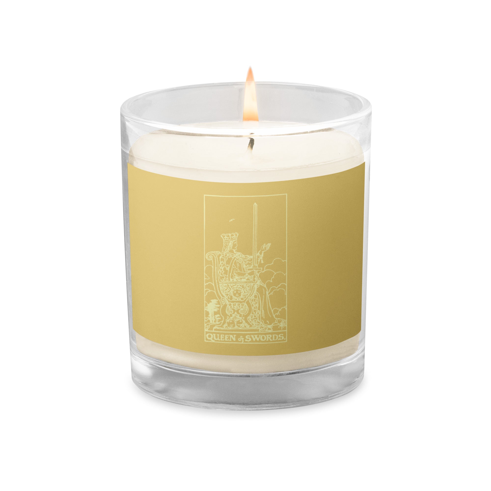 The Queen of Swords Tarot Card Scentless Soy Candle
