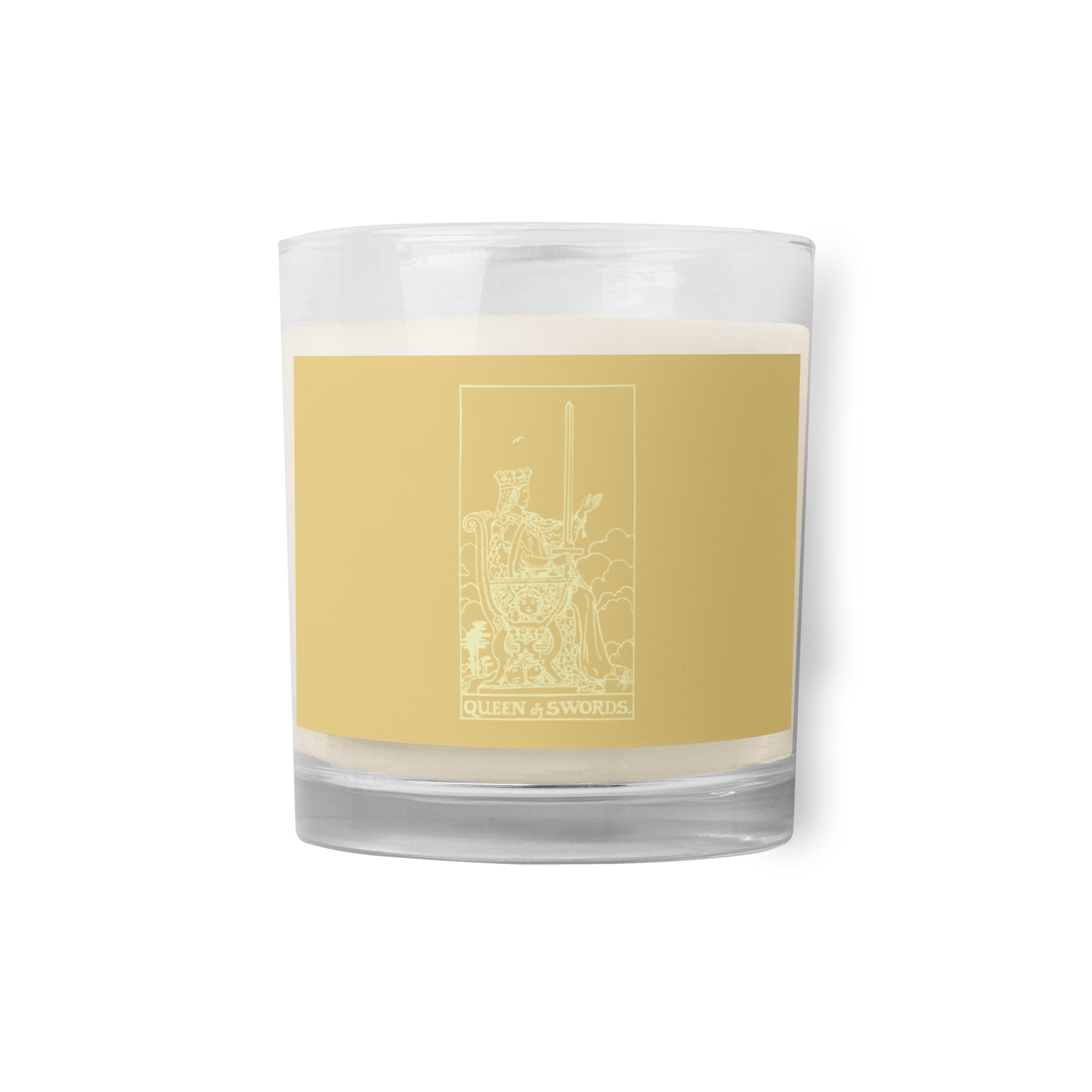 The Queen of Swords Tarot Card Scentless Soy Candle