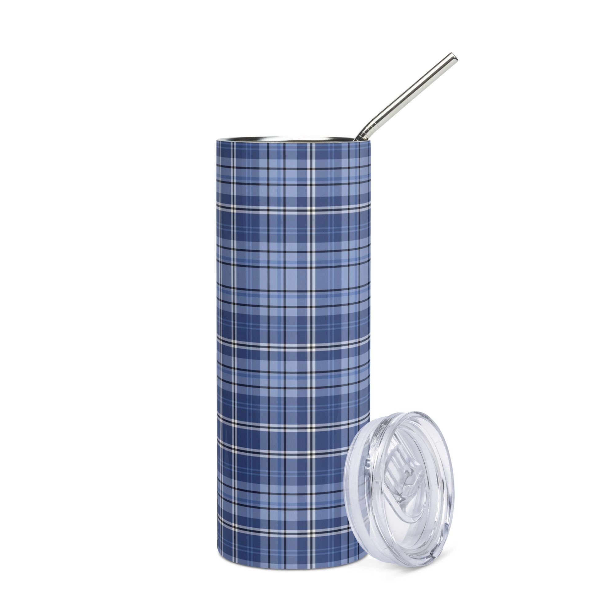 Blue Plaid 20 oz Insulated Tumbler