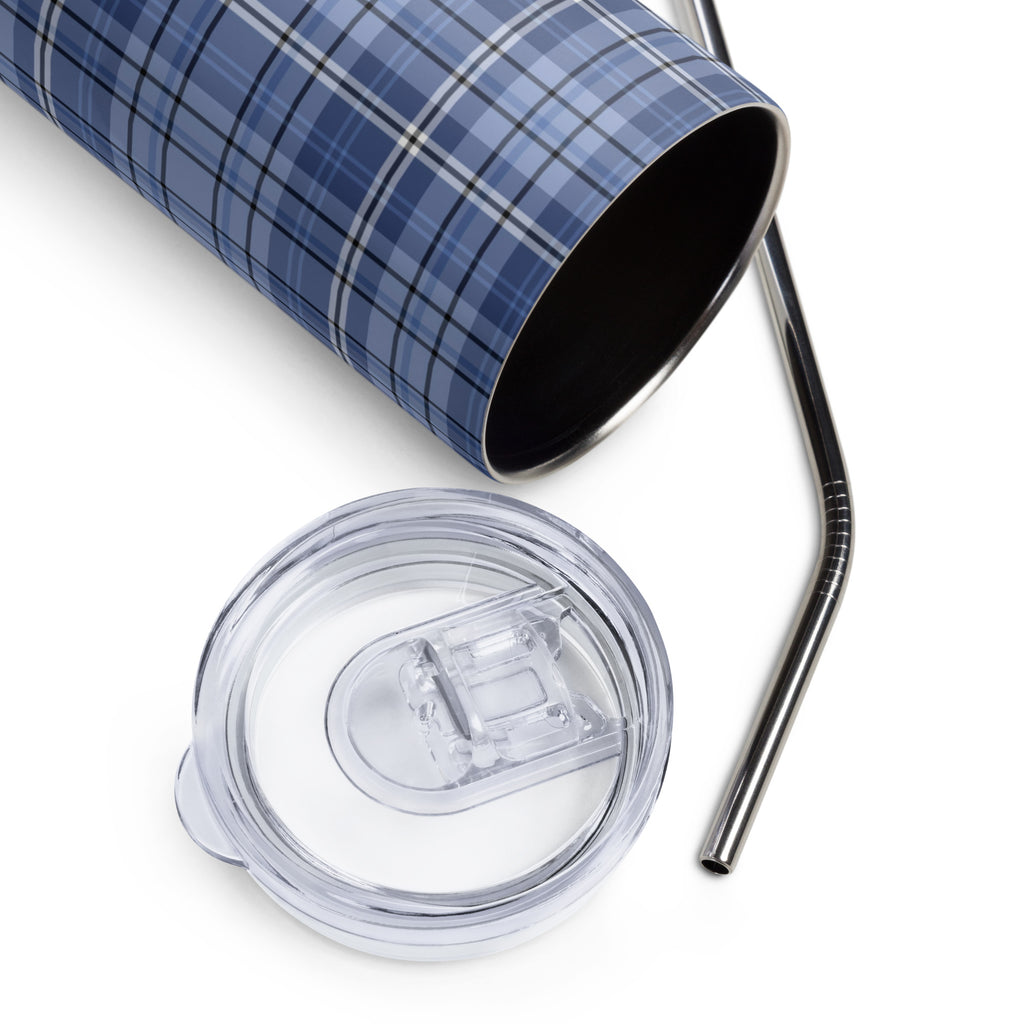 Blue Plaid 20 oz Insulated Tumbler