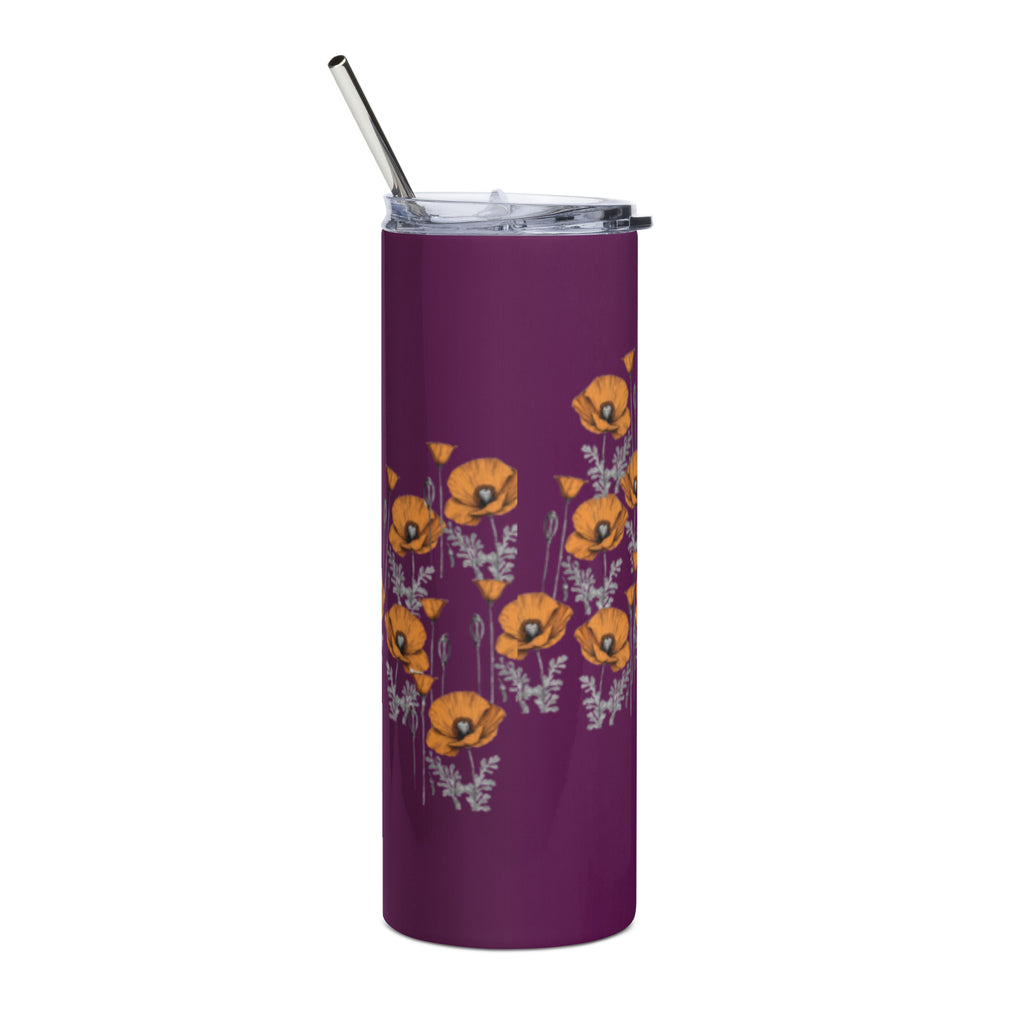 California Poppies 20 oz Insulated Tumbler - Purple