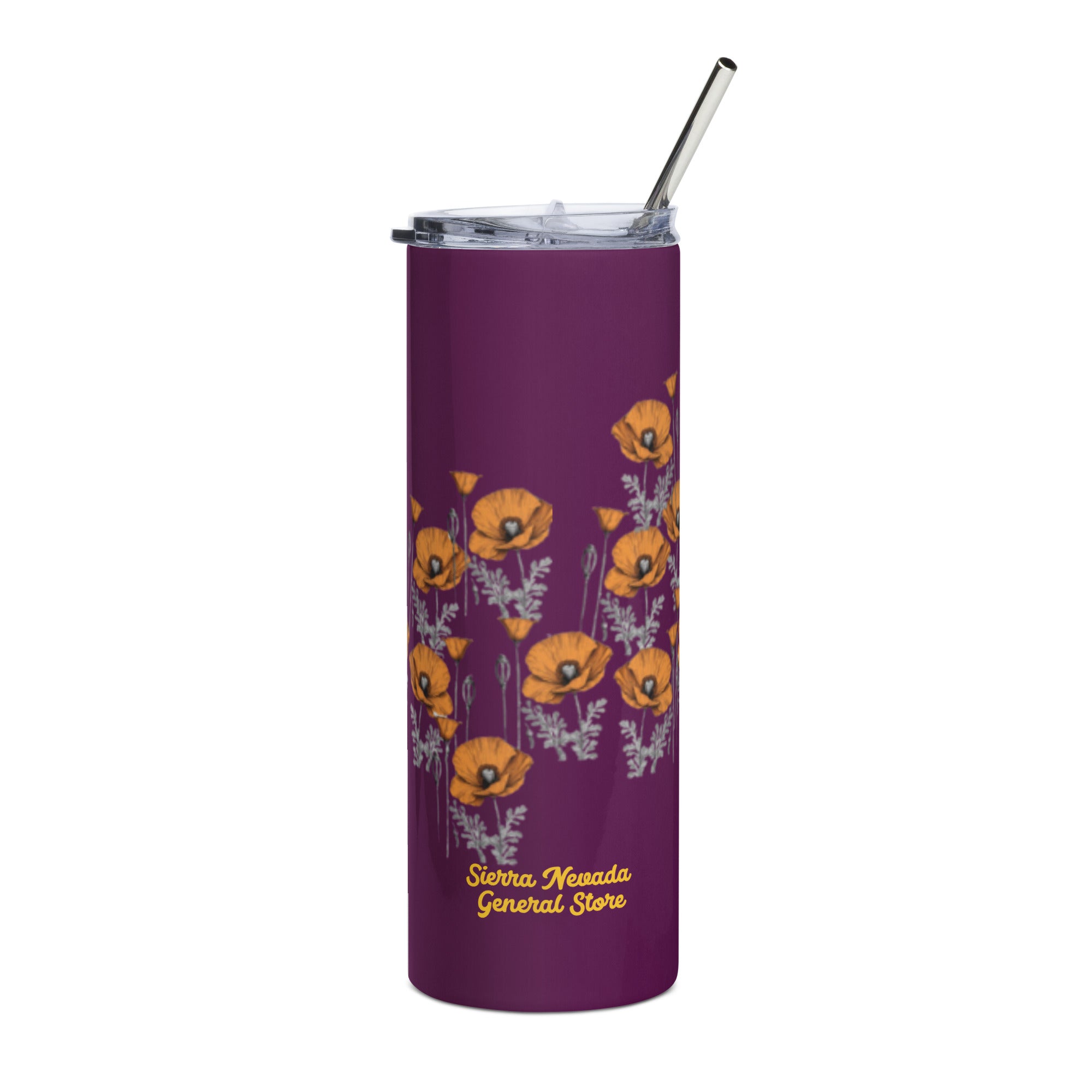 California Poppies 20 oz Insulated Tumbler - Purple