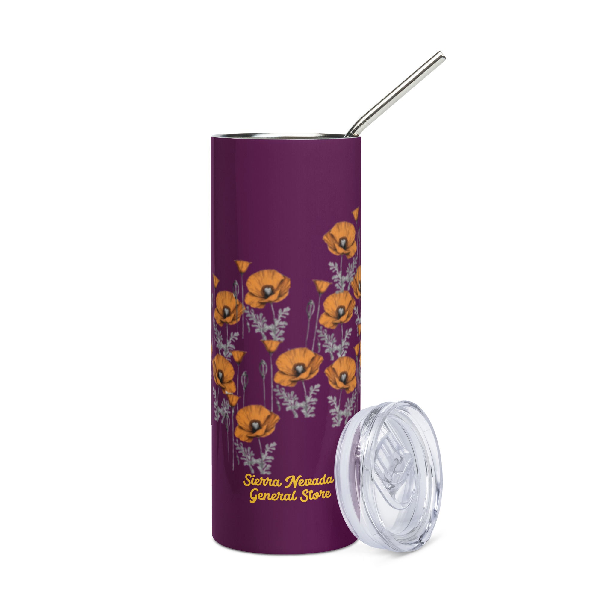 California Poppies 20 oz Insulated Tumbler - Purple