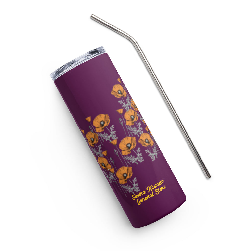 California Poppies 20 oz Insulated Tumbler - Purple