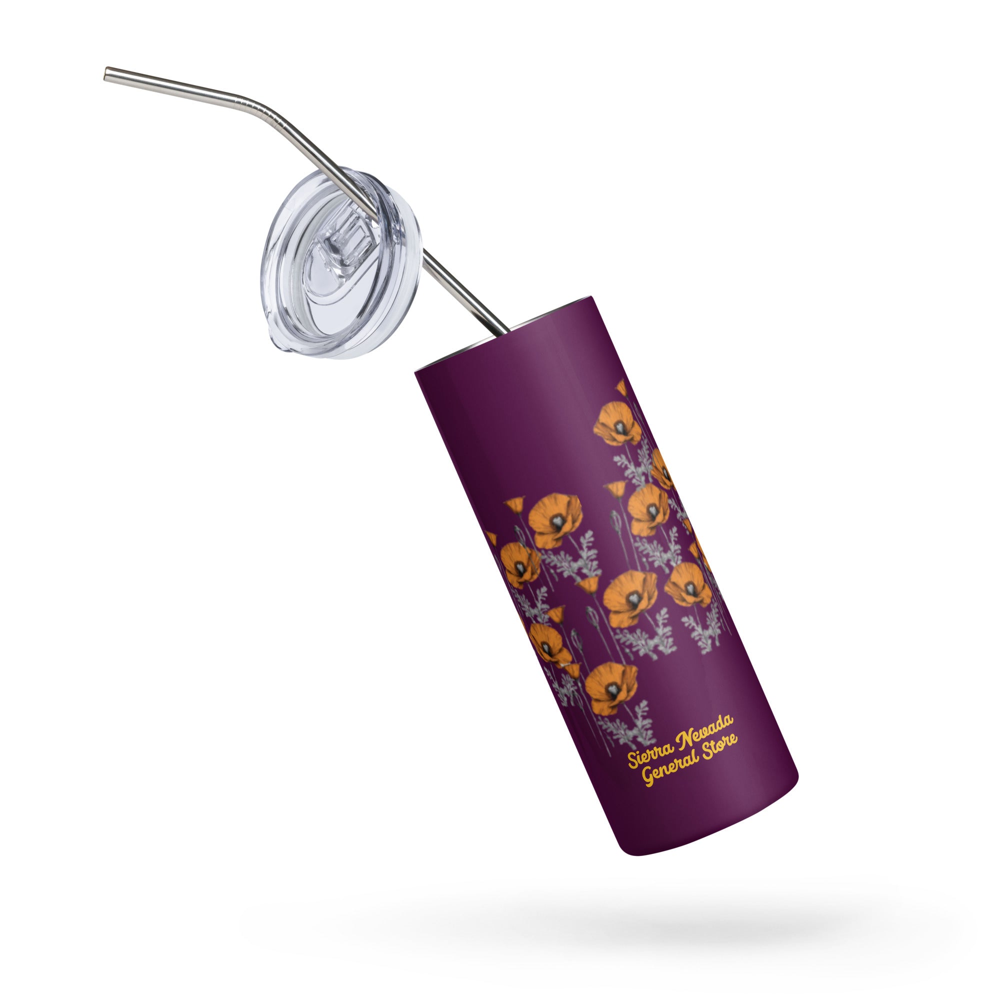 California Poppies 20 oz Insulated Tumbler - Purple