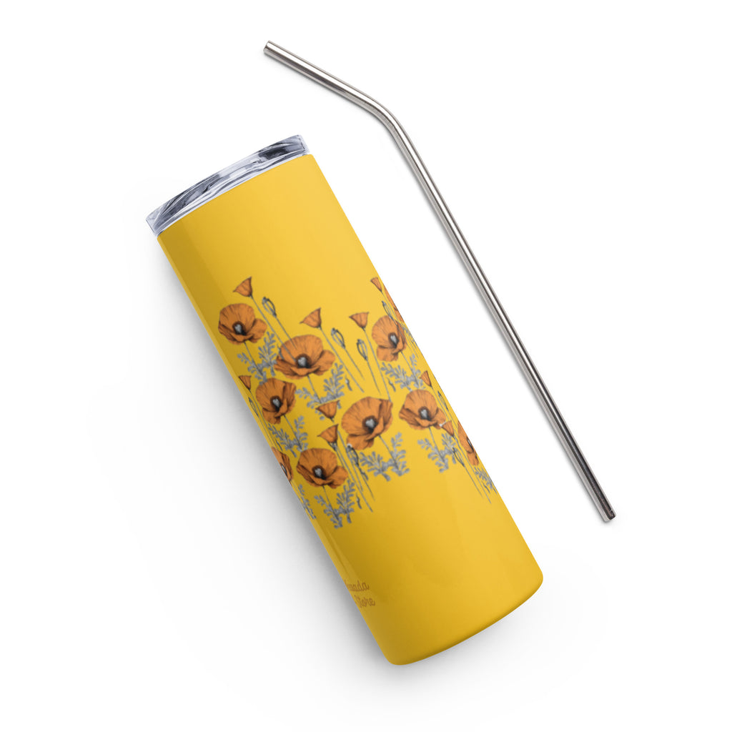 California Poppies 20 oz Insulated Tumbler - Yellow