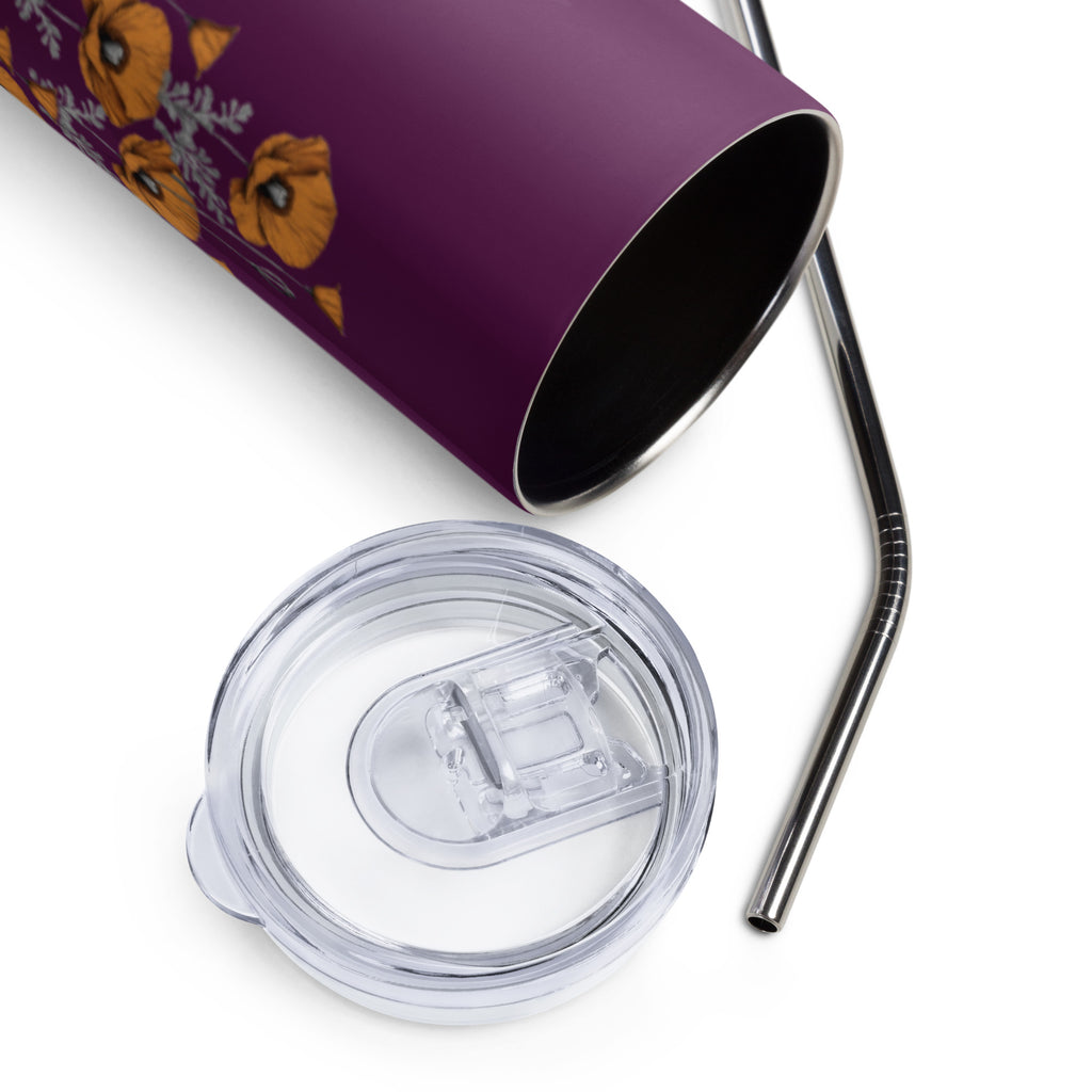 California Poppies 20 oz Insulated Tumbler - Purple
