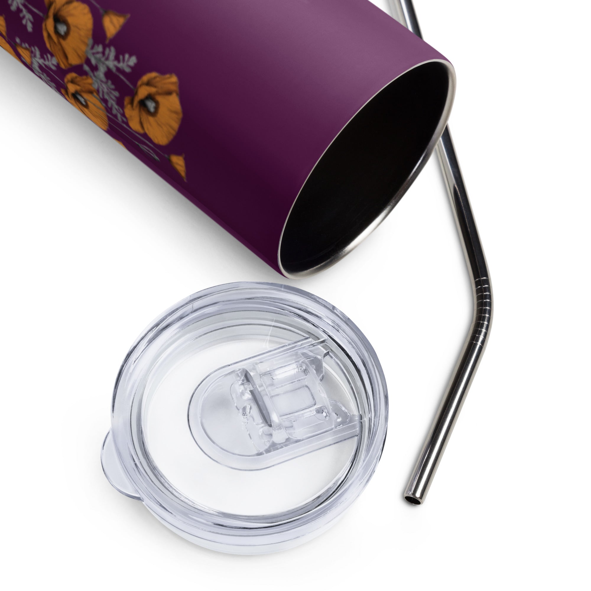 California Poppies 20 oz Insulated Tumbler - Purple