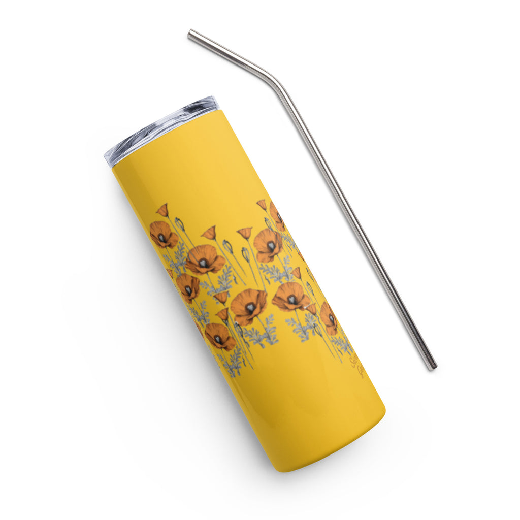 California Poppies 20 oz Insulated Tumbler - Yellow