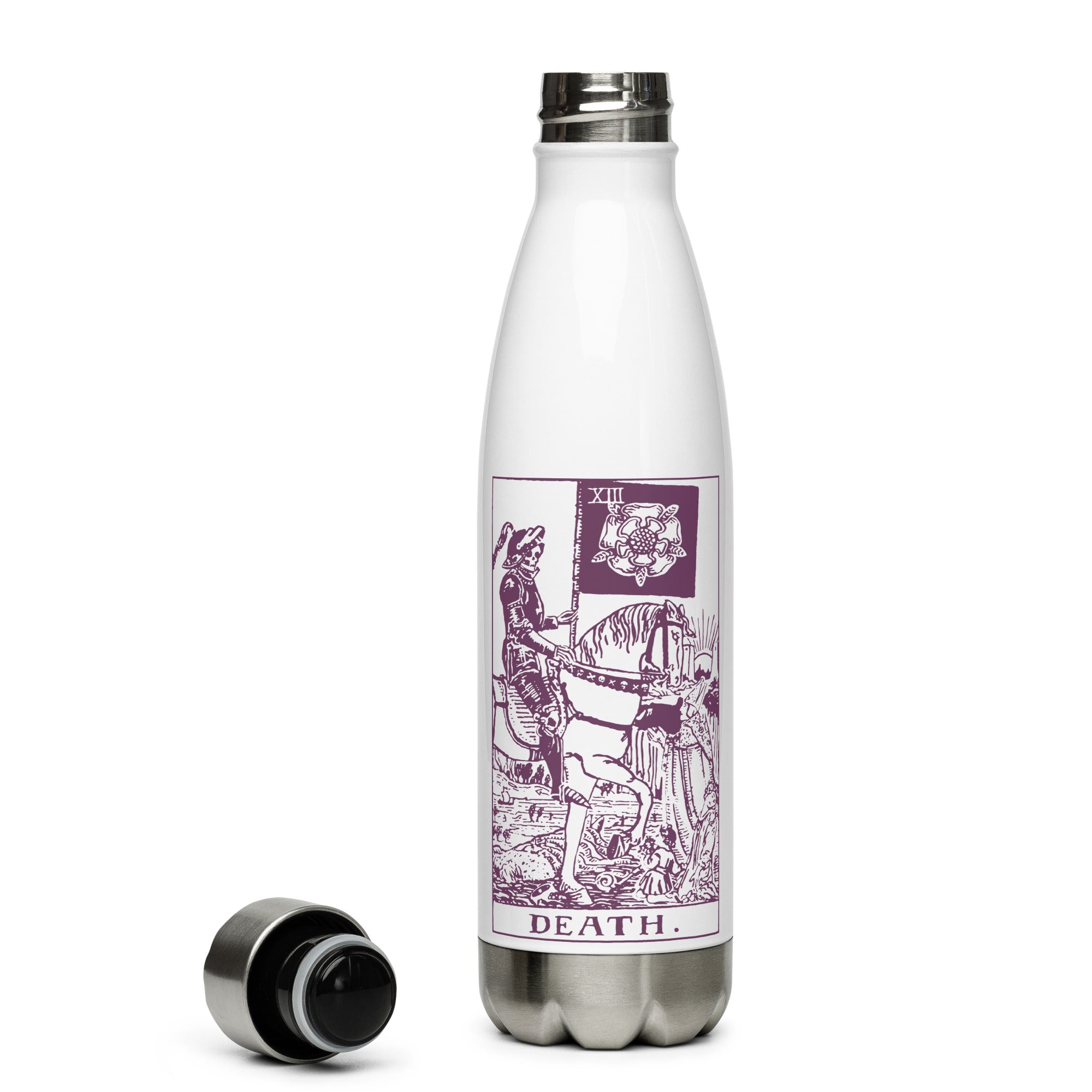Death Tarot Card Stainless Steel Water Bottle