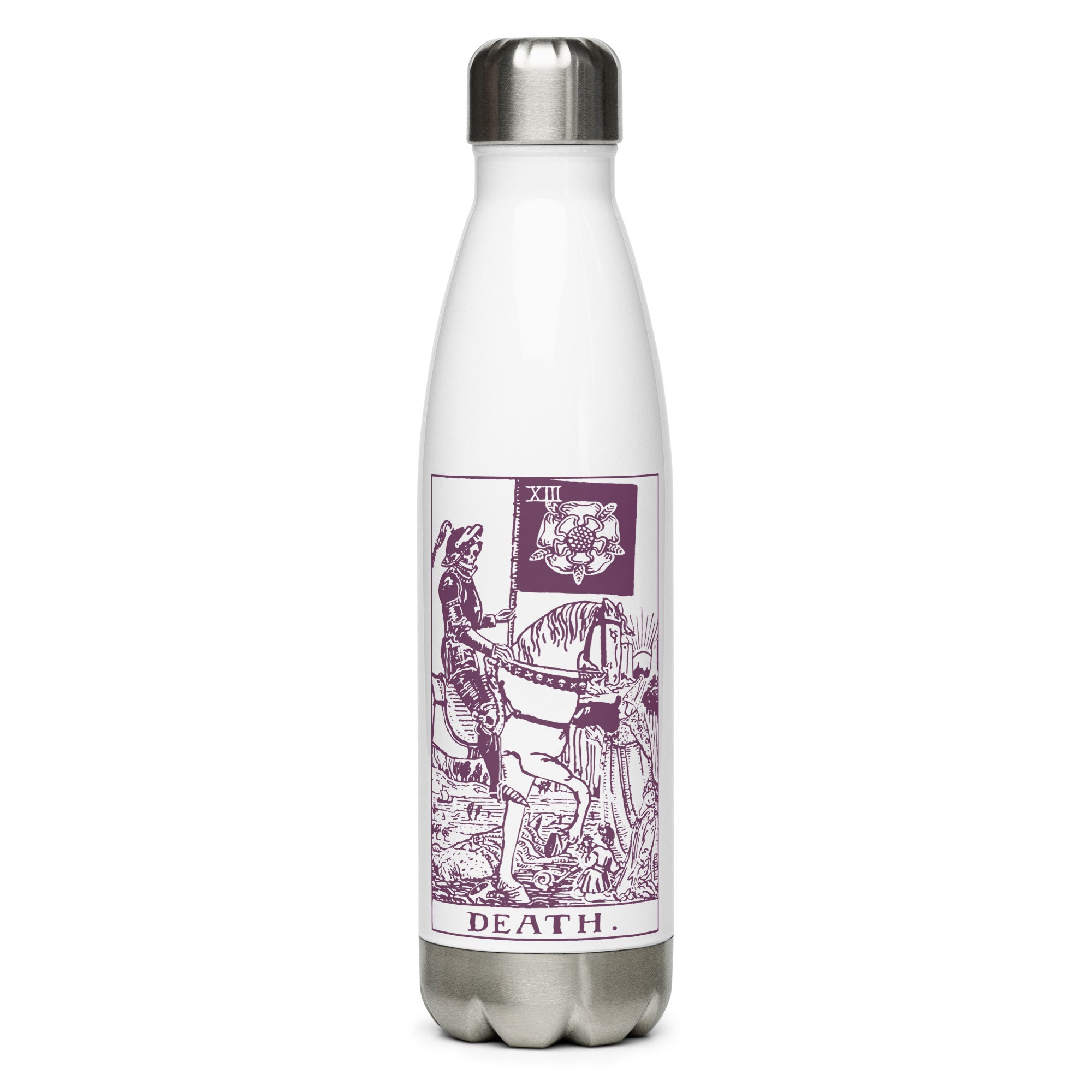 Death Tarot Card Stainless Steel Water Bottle