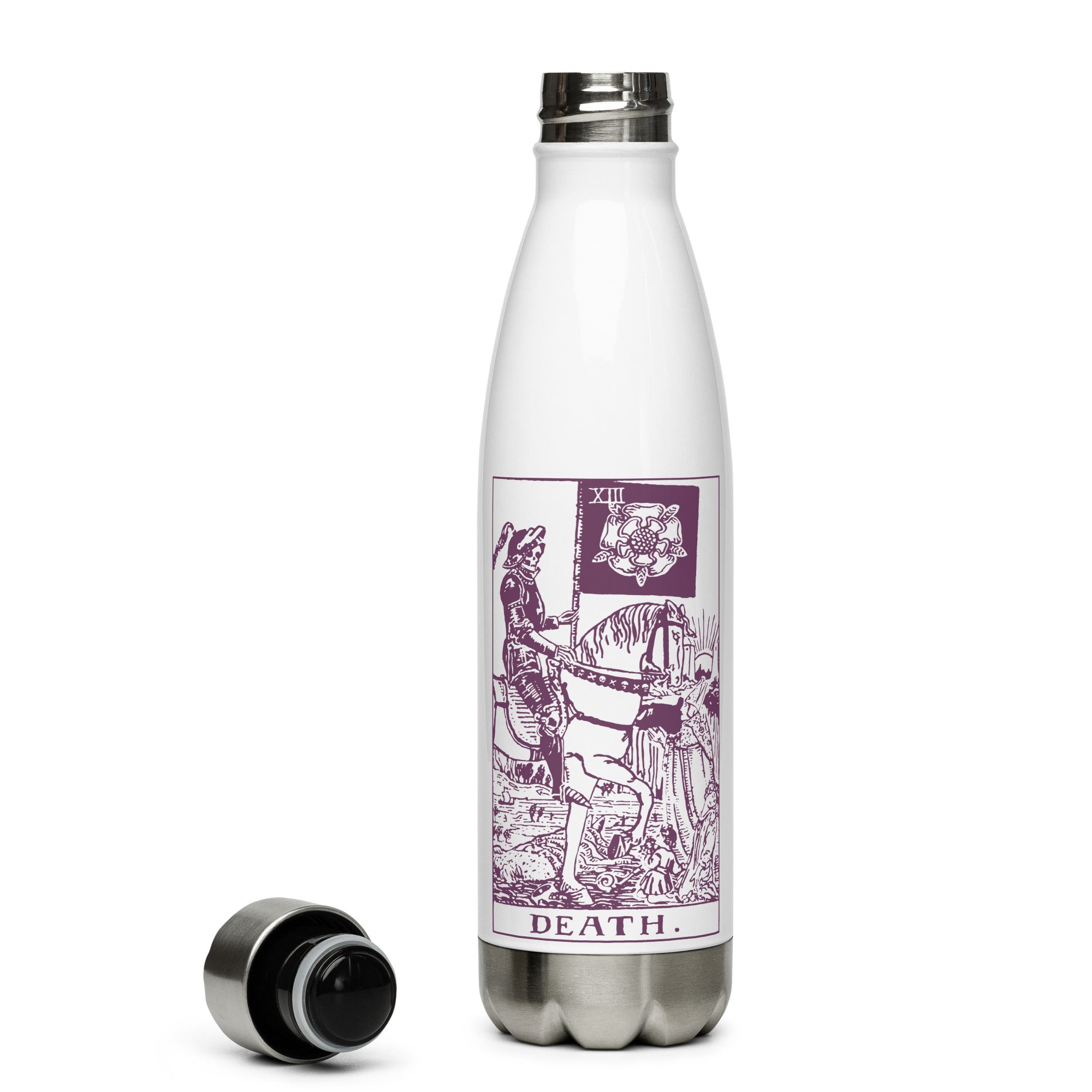 Death Tarot Card Stainless Steel Water Bottle