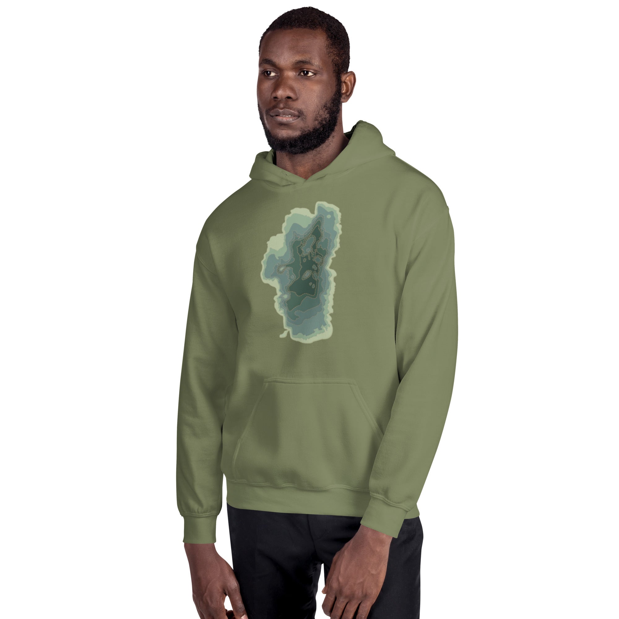 Green Tahoe Depth Map Hoodie