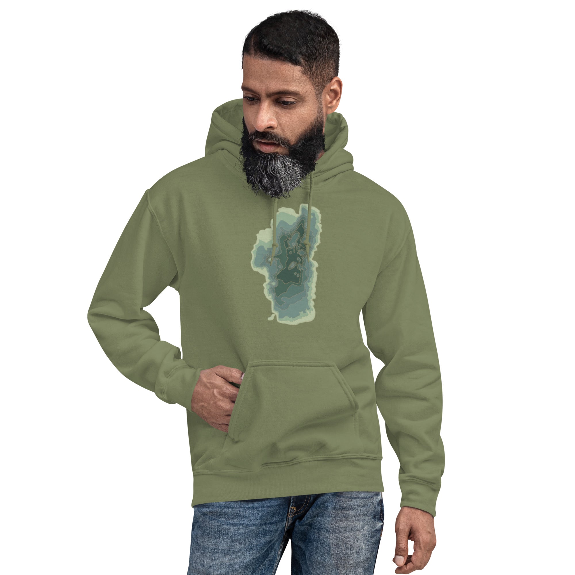Green Tahoe Depth Map Hoodie